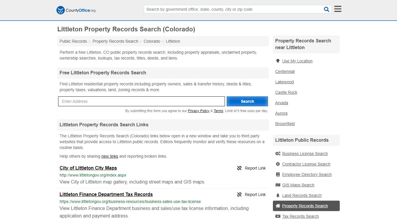 Littleton Property Records Search (Colorado) - County Office