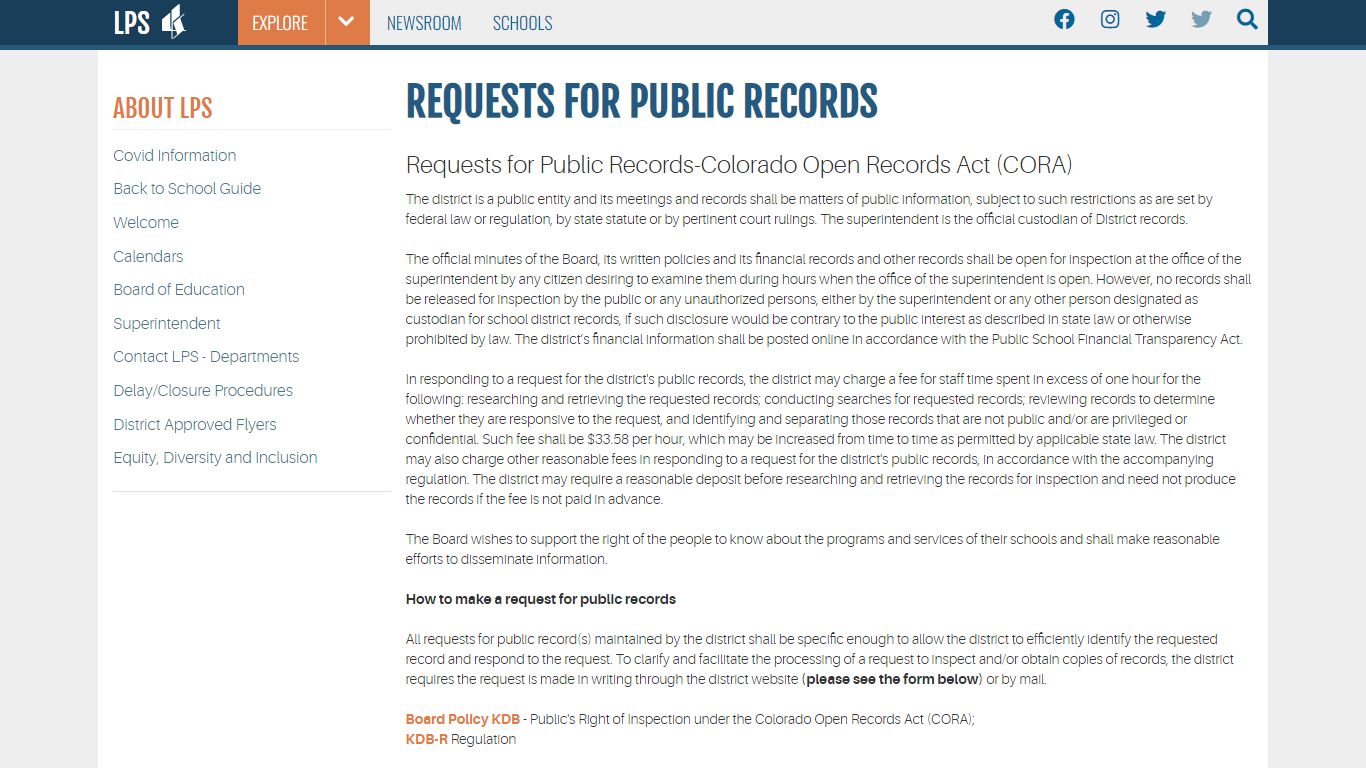 Requests for Public Records | Littleton Public Schools